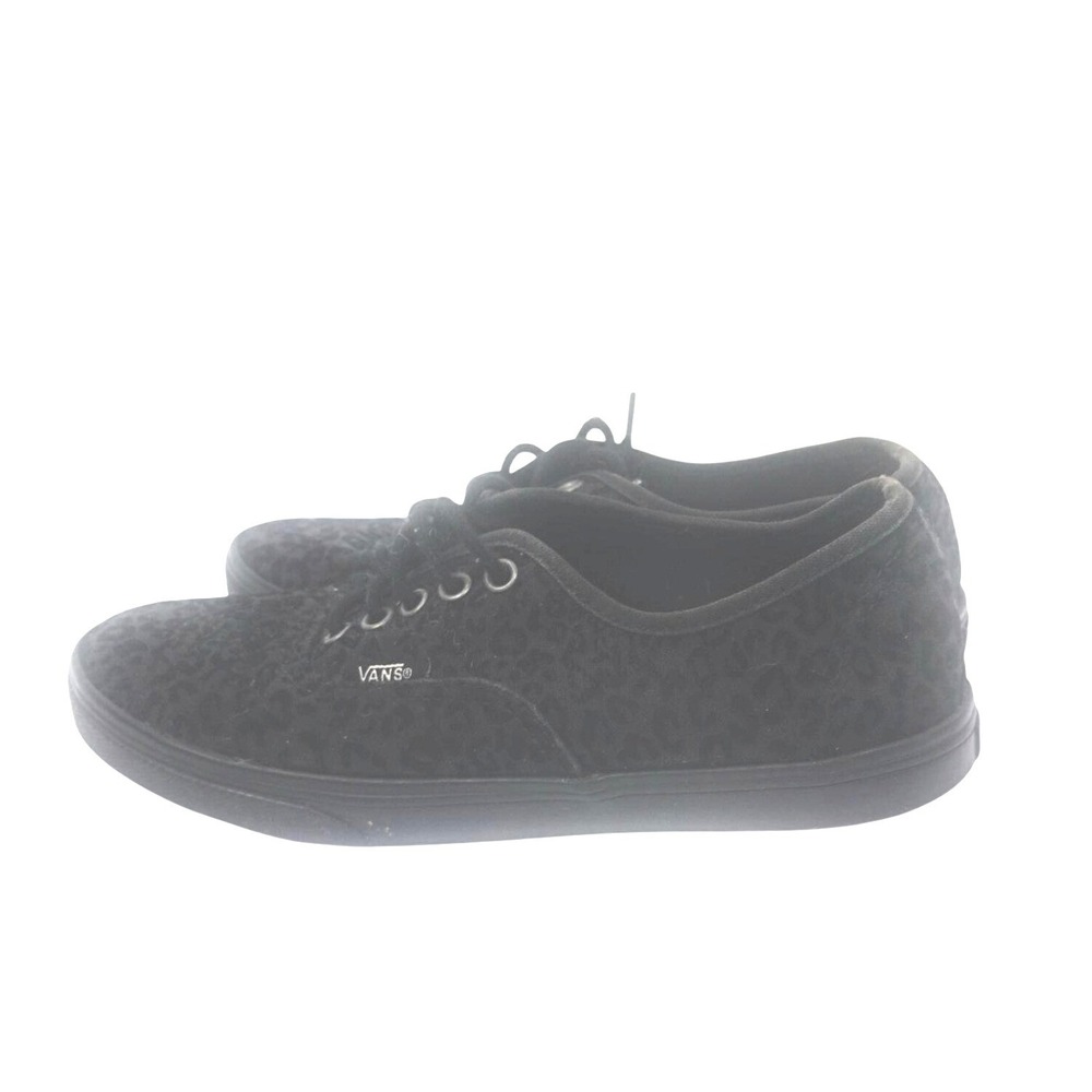 Vans Off The Wall Kids Black Cheetah Print Suede Low Top Sneakers Size 5.5